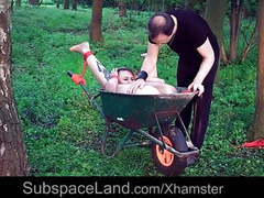 ChiliMovies presents: Young slave get tied up and fucked in the garden