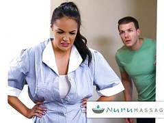 ChiliMovies presents: Nurumassage hot maid discovers nuru with young lad