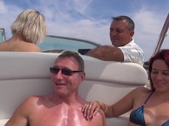 ChiliMovies presents: Hot ass blondie britney drops her clothes for sex on the boat, Group Sex, Hardcore, Outdoor, Reality, Yacht, Foursome, Bikini