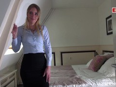 ChiliMovies presents: German female real estate agent secretary in pantyhose fuck