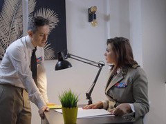 ChiliMovies presents: Rebecca volpetti wearing nylon stockings getting fucked hard