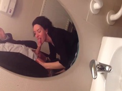 ChiliMovies presents: Homemade bathroom blowjob from beautiful wife