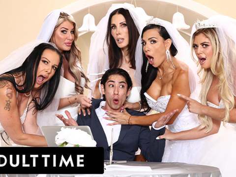 ChiliMovies presents: Adult time - big titty milf brides discipline big dick wedding planner with insane reverse gangbang!