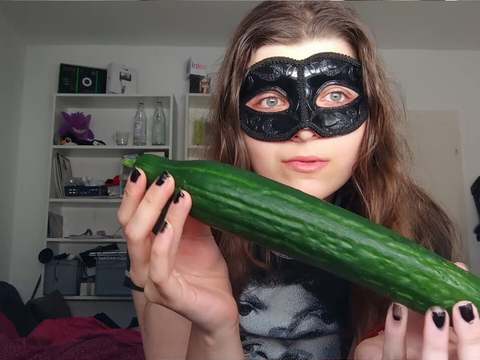 ChiliMovies presents: 18yo teen fucks huge cucumber!!!  small tits, shy teeny, perfect body  amateur teen