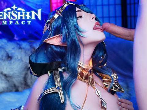 ChiliMovies presents: Genshin impact. layla swallows a big cock down her throat - mollyredwolf
