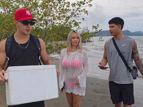 ChiliMovies presents: Threesome on the beach with stepbrothers - danner mendez - tatiana alvarez - max betancur
