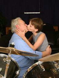 Chili Movies presents: Teenie tasting the cumload from a grey old male drummer