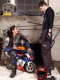 Chili Movies presents: Shy teenage biker chick fucks the horny mechanic hardcore