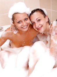 Chili Movies presents: Naughty sexy young chicks taking a hot bubble bath together