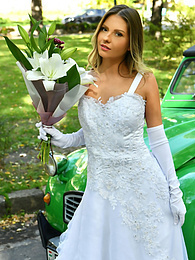 Chili Movies presents: Naughty bride Rebecca Volpetti takes a photographer assistant's stiff dick