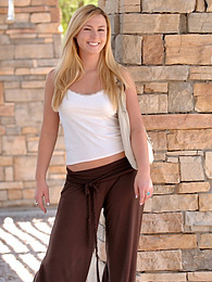 Chili Movies presents: Light-Haired american cutie Summer Solstice removes her clothes and toys her twat